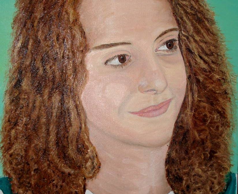 Mi primera cara, chica de 12 años. Ojos de color avellana.