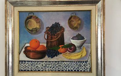 El bodegón de los cacharros de cobre, la naranja y las uvas